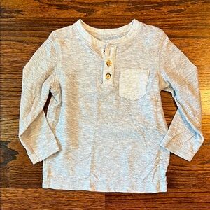 Cat & Jack Heather Gray Long Sleeve Henley Tee
